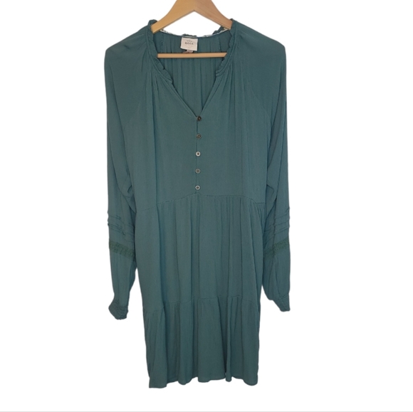 Knox Rose Dresses & Skirts - Knox Rose Boho Tiered Crinkle Dress Rayon Smocked